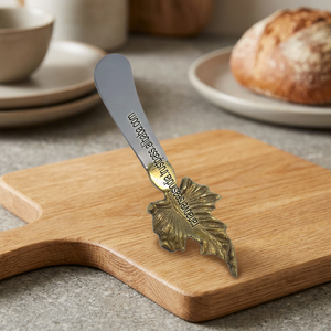 Cuchillo para Queso y Mantequilla Mini con Mango en Forma de Hoja, Dorado, Clásico, de Acero Inoxidable, para Uso Doméstico y en Restaurantes, Venta Directa de Fábrica - Product Image 3