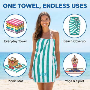 <span class=keywords><strong>Serviette</strong></span> <span class=keywords><strong>de</strong></span> <span class=keywords><strong>plage</strong></span> en coton à rayures colorées, logo brodé personnalisé, séchage rapide, pour hôtel - Product Image 5