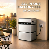 Système de stockage d'énergie solaire 1600W-2400W, batterie LiFePO4 hybride connectée au réseau, conception empilable, surveillance intelligente par application, IP65, CAN