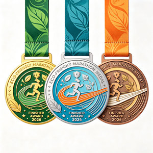 Médailles personnalisées en alliage de zinc recyclé écologiques – Options de récompenses durables pour les finalistes de marathon - Product Image 1