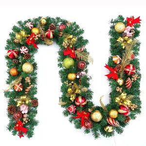 Árbol de Navidad de Lujo Hecho a Mano de 2.7m para Interiores, Diseño Personalizado, Guirnaldas de PVC de Colores, Adorno Redondo con Funcionamiento a Pilas - Product Image 1