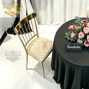 Chaises de banquet de mariage modernes les plus vendues, avec cadre en métal <span class=keywords><strong>doré</strong></span> et revêtement en velours blanc, pour événements - Product Image 6