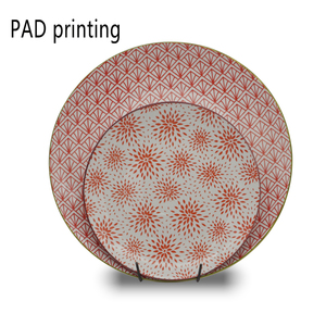 <span class=keywords><strong>Service</strong></span> de <span class=keywords><strong>vaisselle</strong></span> en porcelaine <span class=keywords><strong>rouge</strong></span> 10.5 "bon marché en vrac pour restaurant assiettes à dîner avec impression PAD - Product Image 5