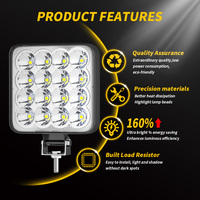 Barre lumineuse mini DXZ H-MINI-F-3030-16 16 LED 48W étanche LED blanc 4x4 SUV tout-terrain ATV UTV Wrangler 9-80V universelle 1 an
