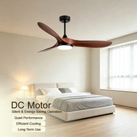 Ventilador de Techo Decorativo Eléctrico Moderno de Lujo de 46 Pulgadas con 3 Aspas de ABS en Blanco y Negro, con Luz y Control Remoto