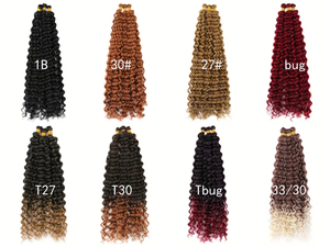 <span class=keywords><strong>Trecce</strong></span> Crochet Ondulate Profonde con Colore Ombré 22 Pollici, Estensioni per <span class=keywords><strong>Capelli</strong></span> Sintetici Ricci, <span class=keywords><strong>Capelli</strong></span> a Torsione Profonda - Product Image 2