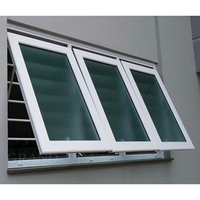 Fenêtre à battants en aluminium moderne sur mesure, à ouverture verticale, pour salle de bain