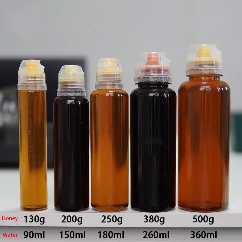 2023 new design PET squeeze honey tomato sauce jam bottle with silicone valve tamper evident cap
