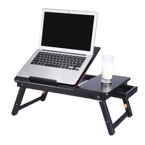 Bamboo Computer folding desk bed on the small table black can lift laptop computer dormitory lazy desk