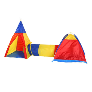 Tienda de Campaña Infantil Unisex con Forma de Castillo y Túnel, Juguete Deportivo Suave de <span class=keywords><strong>Tela</strong></span> de Poliéster para Exteriores, Casa de Juegos para <span class=keywords><strong>Niños</strong></span> - Product Image 1
