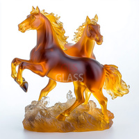 Boîtes cadeaux et logos personnalisés Décoration intérieure sculptée à la main Ornement de cheval en cristal
