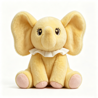 Peluche Mascotte Thaïlandaise Personnalisée de Haute Qualité, Adorable Éléphant Jaune Assis, Jouet en Peluche Doux