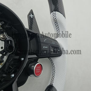 Accesorios Interiores para Automóviles Más Populares, Volante de Cuero con Fibra de Carbono y Botón de Encendido, Compatible con Audi R8 - Product Image 3