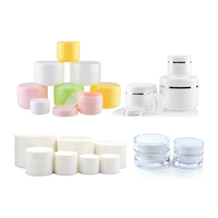 Pot Body Butter Plastik 50ml 100ml 200ml 250ml 300ml, Wadah Kosmetik PET 200ml, Stoples Krim Scrub Pomade Rambut 4 8 oz dengan Tutup