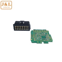 Conector OBD de 16 pines personalizado, 12V, 24V, J1962, enchufe de 90 grados, pines de ángulo recto, herramienta de diagnóstico de la OBD-II, adaptador de conector PCB macho OBD2