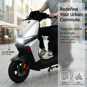 Motocicleta Scooter de 2000W y 72V, 65km/h, Autonomía de 60-80km, Control Inteligente, Frenos de Disco Dobles, OEM ODM - Product Image 2