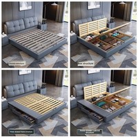 2026 Neues Modell Schlafzimmer-Softbett aus Echtleder, Hochwertig, Elegant, Modern, Minimalistisch, Multifunktional, Kiefernholzrahmen, Komplett