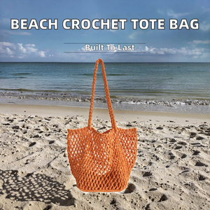 Nouveau Sac Fourre-tout 2025 en Maille Tricotée Creuse, Grande Capacité, Durable, Imperméable, pour Voyage et Plage, avec Bandoulière, en Paille Ouverte - Product Image 2