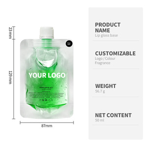 Base de gloss à lèvres DIY personnalisable MLM en sachet stand-up, transparente et hydratante, produit semi-fini pour gloss à lèvres DIY - Product Image 2