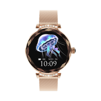 Montre connectée AMOLED pour femmes, appels Bluetooth, moniteur d'oxygène sanguin, moniteur de fréquence cardiaque, suivi d'activité, calendrier, IP67, montre connectée HW015