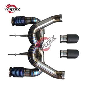 Escape Trasero VORTEX Grado 5 Ti para McLaren 720S 4.0T V8 2017-2024, Tubo en X, Tubo Recto, Punta Azul Quemada - Product Image 2