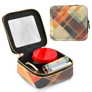 กระเป๋าเครื่องสำอางใสลายสก็อตสไตล์เรโทรลายดอกพัวเคนิเคนิแบบฮาวาย - Product Image 3