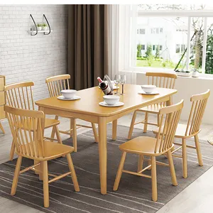 Wholesale modern luxury furniture rectangular dining table sets solid wood dining room set for kitchen