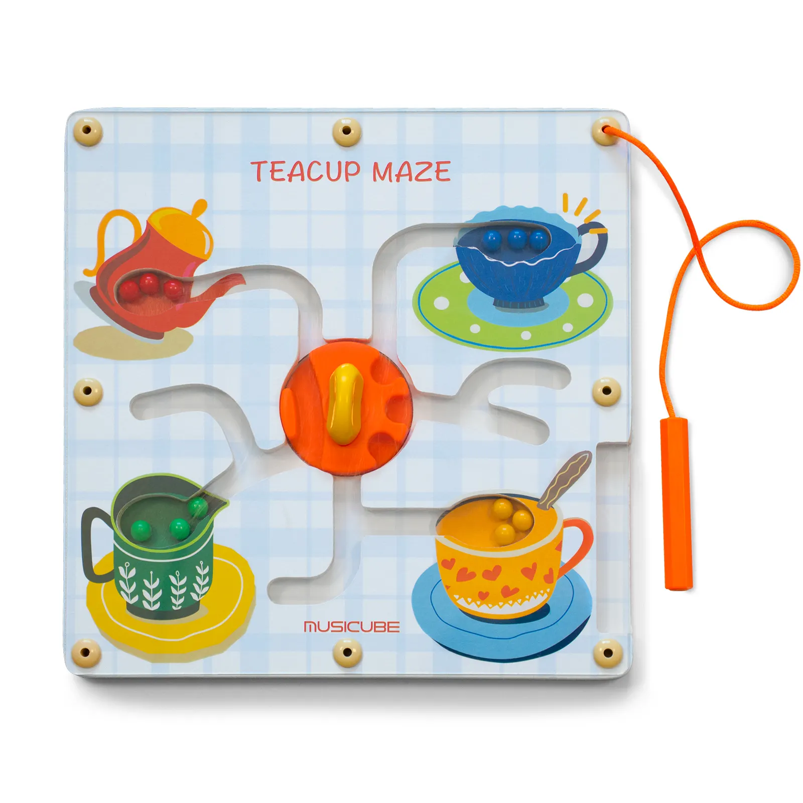 Large magnetic transport children's wooden toy puzzle teapot, play house farm pen walking ball maze