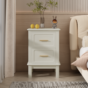 Modern Nightstand <b>With</b> 2 <b>Drawers</b> Wood <b>Bedside</b> <b>Table</b> For <b>Small</b> Spaces Bedroom Storage <b>Drawer</b> Unit - Product Image 1