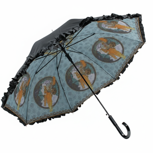 AU-02613 Art volant Jump ombrello bronzo e rose per la collezione pioggia e sole Mucha - Product Image 1