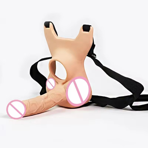 Doppelt Durchdringbarer Analer Vibrator mit Prothesenbandage für Männliche Erwachsene Paare - Ergonomisches Design Weicher Tragbarer <span class=keywords><strong>Penis</strong></span>-<span class=keywords><strong>Vagina</strong></span>-Stimulator - Product Image 1