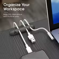 Organisateur de câble USB en silicone avec enrouleur et clips gestion de rangement de bureau pour souris casque sac fil organisateur accessoire