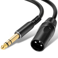 Câble audio XLR 6,35 mm mâle-mâle de haute qualité, cuivre sans oxygène, conception équilibrée, connecteurs plaqués or pour guitare et haut-parleur