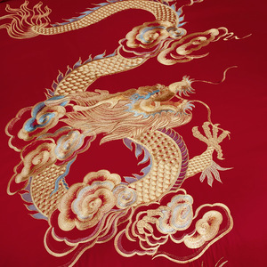 Wedding Four Piece Bedding Set Pure Cotton Red Dragon Phoenix Embroidered Chinese Style Duvet <b>Cover</b> Sheet Pillowcase Set - Product Image 3