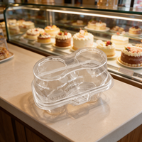 Contenitori Trasparenti Personalizzati per Cupcake con Coperchio a Conchiglia, Scatole in Plastica Trasparente per Cupcake