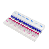 Boîte à pilules hebdomadaire avec compartiments pour comprimés, boîte à pilules pour médicaments avec un design unique d'ouverture assistée par ressort