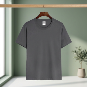 เสื้อยืดคอกลมแขนสั้นผู้ชาย สีพื้น ผ้าฝ้าย ทรงปกติ สไตล์ลำลอง ดีไซน์เรียบง่าย แห้งเร็ว ระบายอากาศได้ดี - Product Image 3