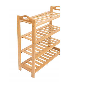 Zapatero De <span class=keywords><strong>Bambu</strong></span> <span class=keywords><strong>scarpiera</strong></span> in bambù per interni ed esterni armadio per interni 4 livelli organizzatore di scarpe in legno massello autoportante con manico - Product Image 6