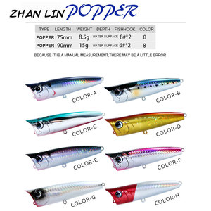 เหยื่อป๊อปเปอร์ลอยน้ำพลาสติกทนทาน8.5ก. 15ก. สำหรับ<span class=keywords><strong>ปลา</strong></span>เทราท์น้ำเค็มปลาเทราท์ทูน่าและ<span class=keywords><strong>ปลา</strong></span><span class=keywords><strong>นิล</strong></span> - Product Image 4