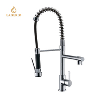 Robinet de cuisine moderne monotrou à double poignée en laiton avec économie d'eau et compteur monté sur le pont