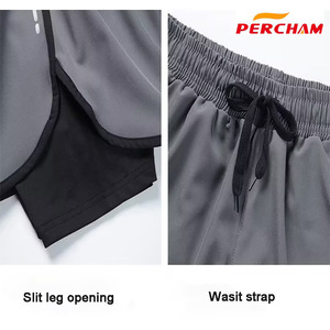 Tùy Chỉnh Người Đàn Ông Của Quần Short Với Nén Dài Undershorts Của Nam Giới Dây Rút Chạy Phòng Tập Thể Dục Quần Short - Product Image 3