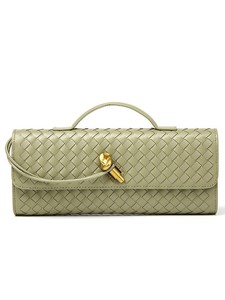 Borsa Clutch Rettangolare Designer Andiamo, Morbida e Calda, Borsa Intrecciata da Sera, Elegante Borsa a Mano Dorata - Product Image 4