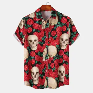 تشاوكي ماركة قمصان هاواي عالية الجودة للبيع بالجملة قمصان رجالية مطبوعة مطبوع عليها زهور ومجموعة شورت