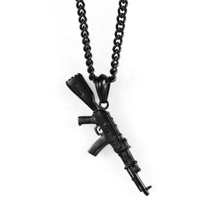 Sous-machines militaires 3d, 1 pièce, <span class=keywords><strong>collier</strong></span> de pistolet de moulage, accessoires pour hommes, ornement de pendentif de fusil d'assaut hip hop - Product Image 1