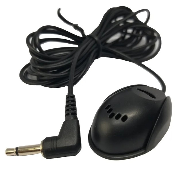 3.5mm Plug Mini Wired Condenser Noise Cancelling External Car Mounted Stereo Lavalier Microphone for Car Audio Radio GPS