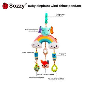 Neonato carillon a vento ciondolo in plastica morbida letto per auto giocattolo per auto arcobaleno educativo - Product Image 5