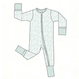 Personnalisé 95% Bambou 5% Spandex Jersey Enfants Pyjamas Bamnoo Fermetures Éclair À Manches Longues Bébé Barboteuses Combinaison Bébé Filles Vêtements - Product Image 1