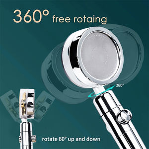 Nuevo cabezal de ducha con turbina, ahorro de agua, alta presión, flujo de 360 grados con extensión de ventilador, cabezal de ducha tipo lluvia con soporte - Product Image 2