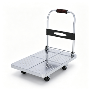 Platform Truck with Rubber <b>Wheels</b>, Heavy Duty Folding Hand <b>Cart</b>, Flatbed Dolly with Swivel Casters for Workshop, Garage, Office - Product Image 6