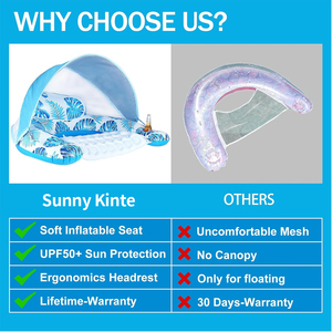 Hồ bơi ma thuật cổ điển Hướng dẫn sử dụng bơi vòng với dù để che nắng Umbrella-Heavy-Duty du lịch hồ bơi nổi với bóng râm - Product Image 2